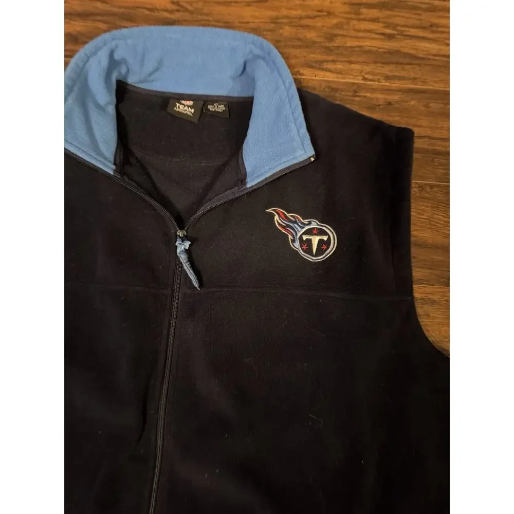 NFL Team Apparel Tennessee Titans NFL Football Navy Blue Fleece Vest XLT